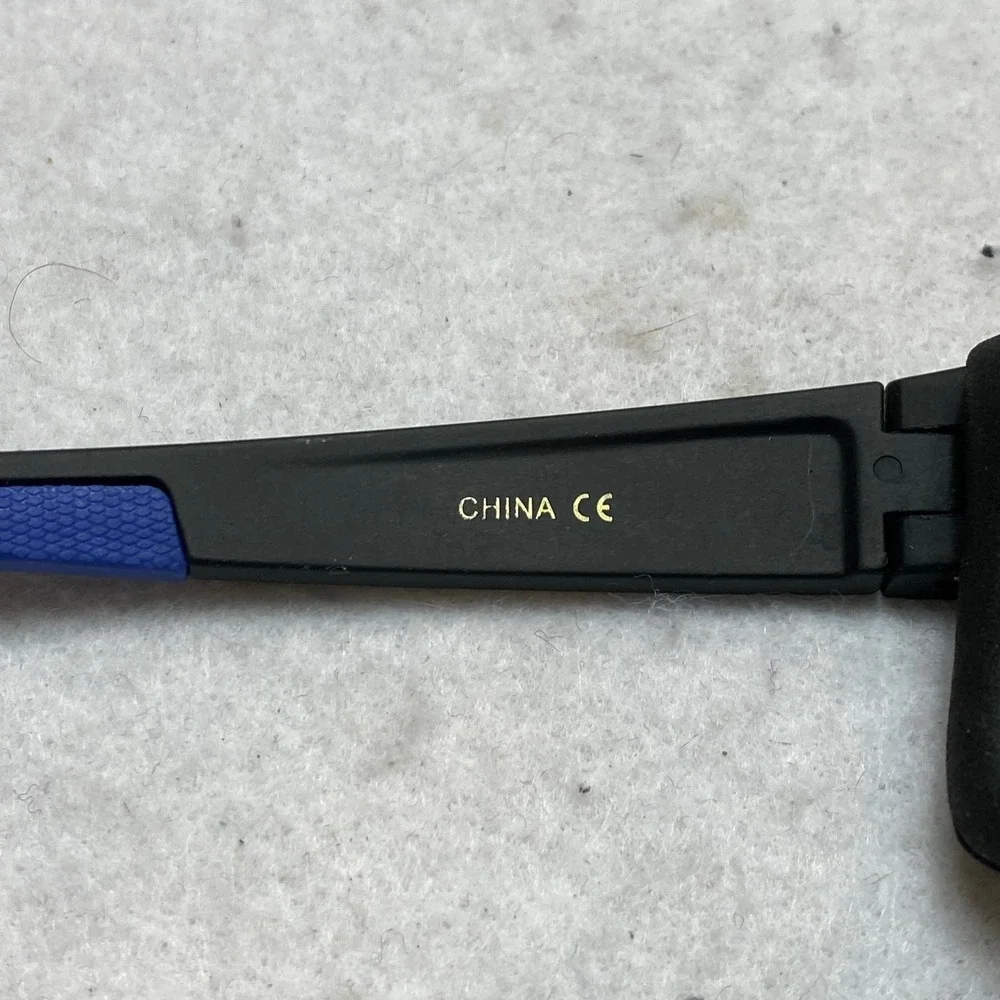 Choppers 8CP943 Biker Sunglasses Black Blue Padded Wrap Moto Goggles